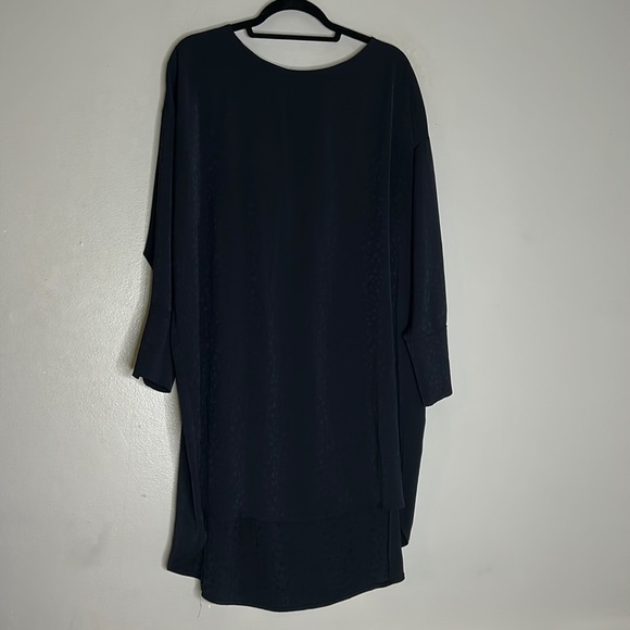 Zara basic collection monochromatic animal print tunic shirt dress black - Picture 3 of 10